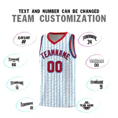 White Gray Pinstripe Retro Sets Uniform Basketball Jersey 4