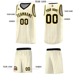 White Gray Pinstripe Retro Sets Uniform Basketball Jersey 5