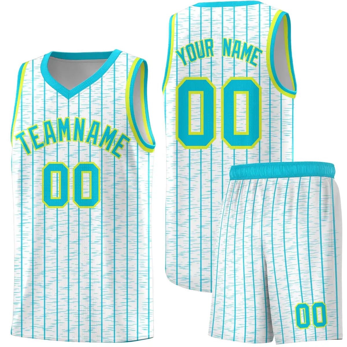 White Gray Pinstripe Retro Sets Uniform Basketball Jersey