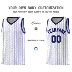 White Gray Pinstripe Retro Sets Uniform Basketball Jersey 3