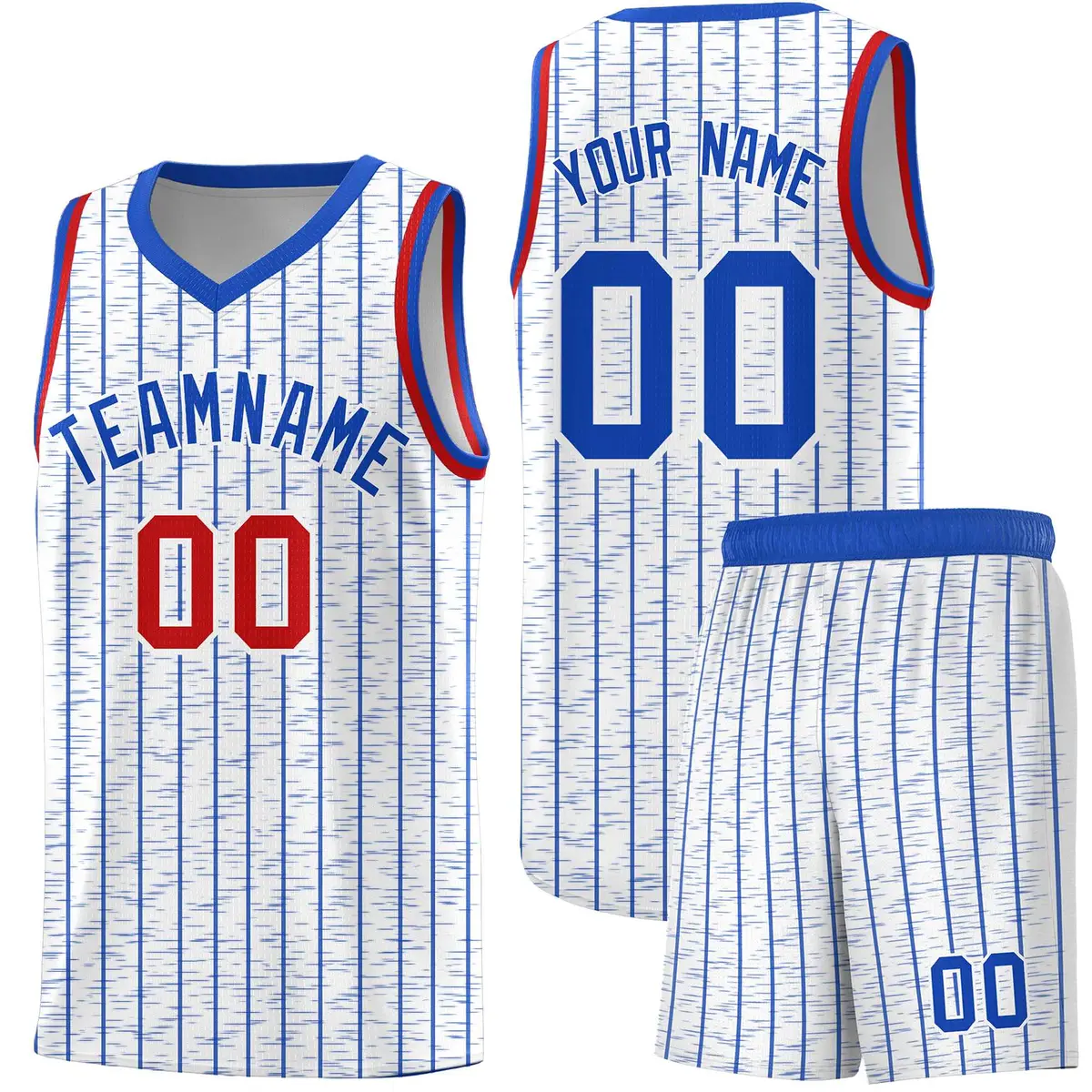 White Gray Pinstripe Retro Sets Uniform Basketball Jersey