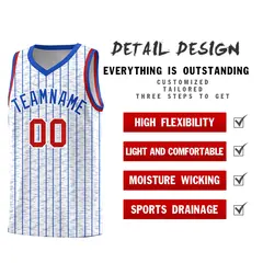 White Gray Pinstripe Retro Sets Uniform Basketball Jersey 2