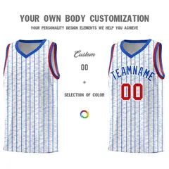 White Gray Pinstripe Retro Sets Uniform Basketball Jersey 3