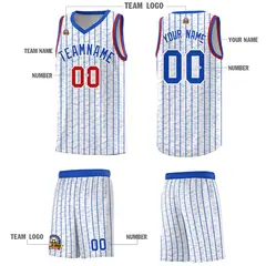 White Gray Pinstripe Retro Sets Uniform Basketball Jersey 5