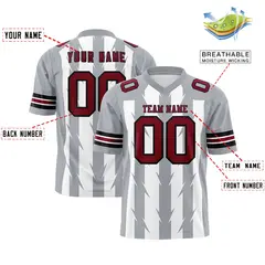 White Gray Razr Stripe Graffiti Pattern Flag Football Jersey 2