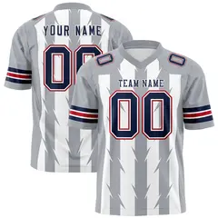 White Gray Razr Stripe Graffiti Pattern Flag Football Jersey 1