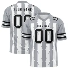 White Gray Razr Stripe Graffiti Pattern Flag Football Jersey 1