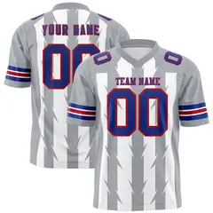 White Gray Razr Stripe Graffiti Pattern Flag Football Jersey 1