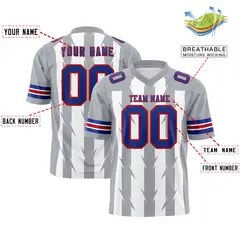 White Gray Razr Stripe Graffiti Pattern Flag Football Jersey 2