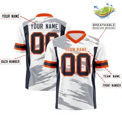 White Gray Scratch Pattern Authentic Football Jersey 2