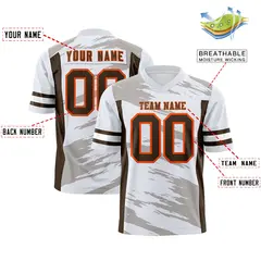 White Gray Scratch Pattern Authentic Football Jersey 2