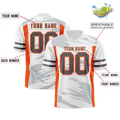 White Gray Scratch Pattern Authentic Football Jersey 2