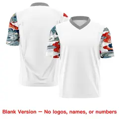 White Gray Sleeve Ukiyo-e Auspicious Clouds Graffiti Football Jersey 7
