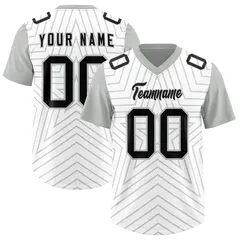 White Gray Star Pattern Raglan Authentic Football Jersey 1