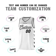 White Gray Star Pattern Team Basketball Jersey 4