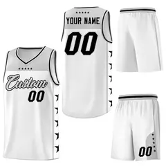 White Gray Star Pattern Team Basketball Jersey 6