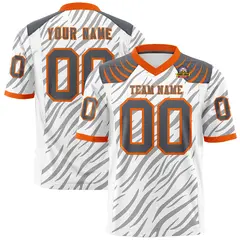 White Gray Tiger Stripe Graffiti Pattern Football Jersey