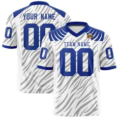 White Gray Tiger Stripe Graffiti Pattern Football Jersey