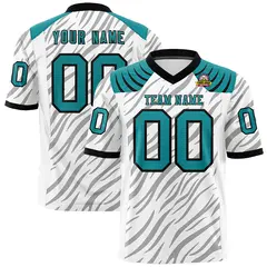 White Gray Tiger Stripe Graffiti Pattern Football Jersey 1