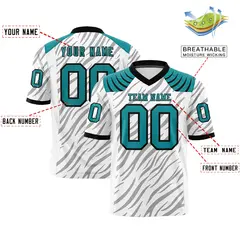 White Gray Tiger Stripe Graffiti Pattern Football Jersey 2