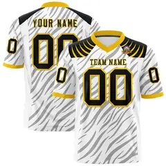 White Gray Tiger Stripe Graffiti Pattern Football Jersey 1