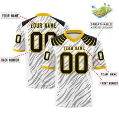 White Gray Tiger Stripe Graffiti Pattern Football Jersey 2