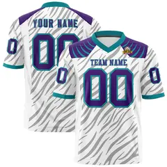 White Gray Tiger Stripe Graffiti Pattern Football Jersey 1