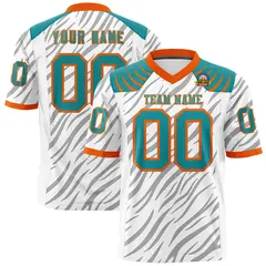White Gray Tiger Stripe Graffiti Pattern Football Jersey 1
