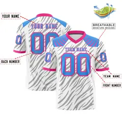 White Gray Tiger Stripe Graffiti Pattern Football Jersey 2