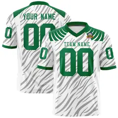 White Gray Tiger Stripe Graffiti Pattern Football Jersey 1