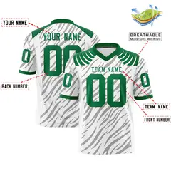 White Gray Tiger Stripe Graffiti Pattern Football Jersey 2