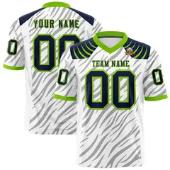 White Gray Tiger Stripe Graffiti Pattern Football Jersey