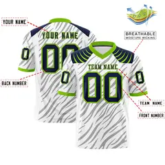 White Gray Tiger Stripe Graffiti Pattern Football Jersey 2