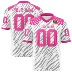 White Gray Tiger Stripe Graffiti Pattern Football Jersey 1