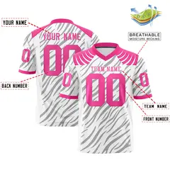White Gray Tiger Stripe Graffiti Pattern Football Jersey 2