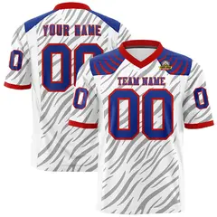White Gray Tiger Stripe Graffiti Pattern Football Jersey 1