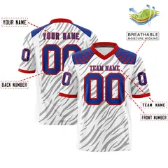 White Gray Tiger Stripe Graffiti Pattern Football Jersey 2