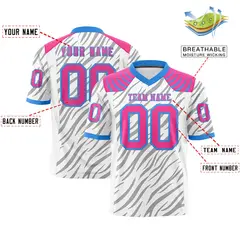 White Gray Tiger Stripe Graffiti Pattern Football Jersey 2
