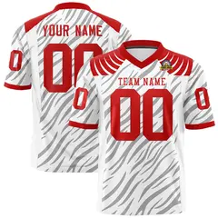 White Gray Tiger Stripe Graffiti Pattern Football Jersey