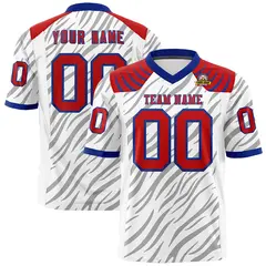 White Gray Tiger Stripe Graffiti Pattern Football Jersey 1