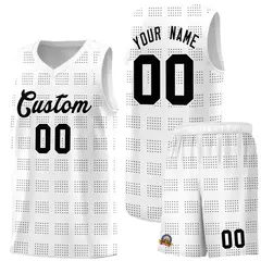 White Gray Trailblazer Dot Pattern Basketball Jersey