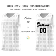 White Gray Trailblazer Dot Pattern Basketball Jersey 3