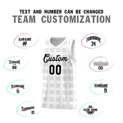 White Gray Trailblazer Dot Pattern Basketball Jersey 4