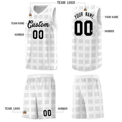 White Gray Trailblazer Dot Pattern Basketball Jersey 5