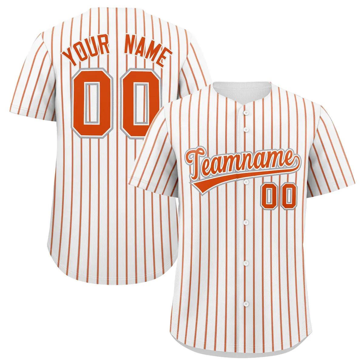 White Gray Tricolor Stripe Fashion Baseball Jersey
