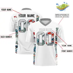 White Gray Ukiyo-e Auspicious Clouds Graffiti Football Jersey 2