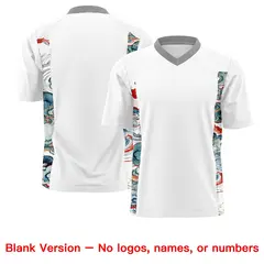 White Gray Ukiyo-e Auspicious Clouds Graffiti Football Jersey 7
