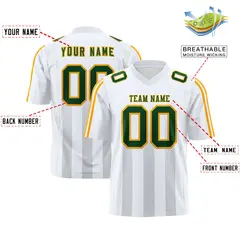 White Gray Vertical Fine Stripe Gradient Football Jersey 2