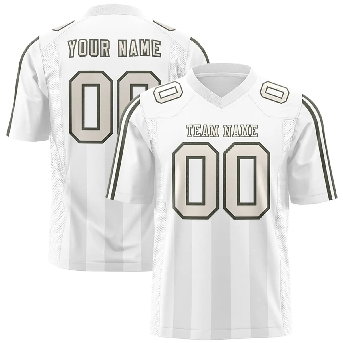 White Gray Vertical Fine Stripe Gradient Football Jersey