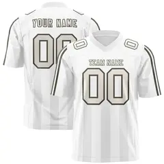White Gray Vertical Fine Stripe Gradient Football Jersey